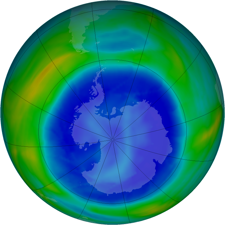 Antarctic ozone map for 30 August 2006